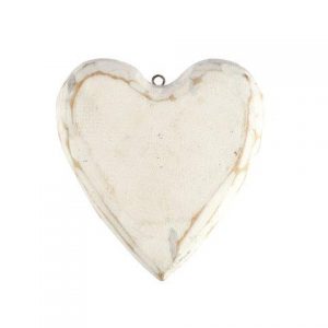 Accessories Heart White Wood Rounded Medium in size 14x14cm
