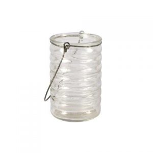 Candle Holder Glass Ripple Lantern with Handle