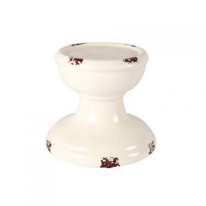 Candle Holder White Crackle
