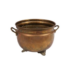 Container Brass Bowl Large with Handle  feetx
