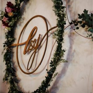 Custom Metal Wreath Bridal Couples Initials