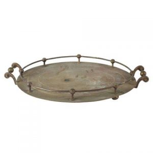 Dinnerware Brass Tray with Ring Handles