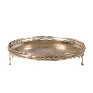 Dinnerware Silver Tray Round Feet, My Pretty Vintage Wedding Stylists, Event Planners & Décor Hire, located in Paarl