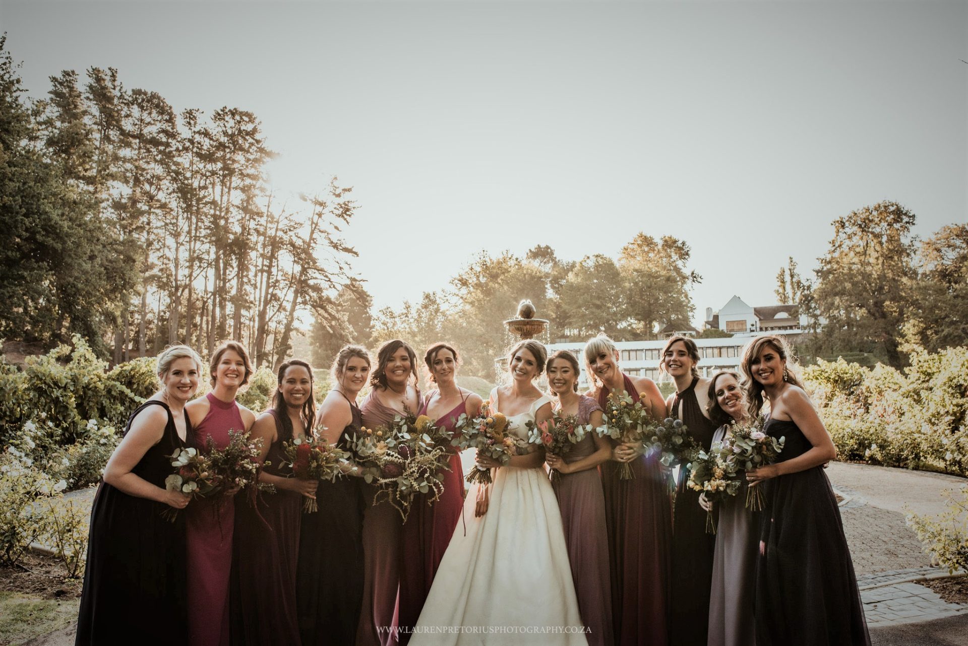 Happy Brides Bridesmaids And Bouquets