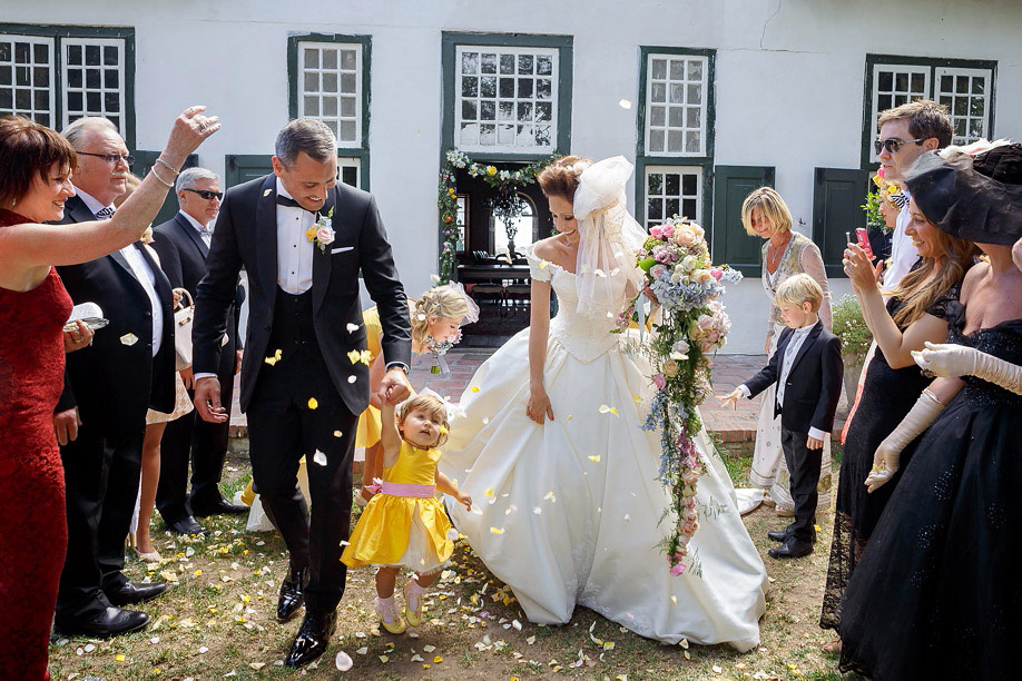 Newly Wed Couple Leaving Hawksmoor Manor Venue Together