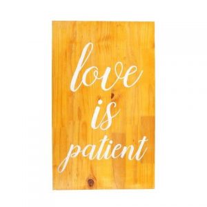 SIGNS Light Wood Love Is Patientcm