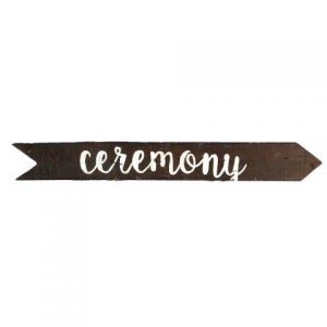 Sign Dark Wood Ceremony Hanging Right, My Pretty Vintage Wedding Stylists, Event Planners & Décor Hire, located in Paarl