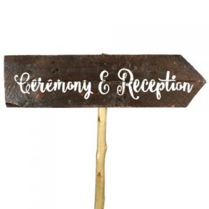 Sign Dark Wood Ceremony Reception Curvy Right, My Pretty Vintage Wedding Stylists, Event Planners & Décor Hire, located in Paarl