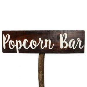 Sign Dark Wood Popcorn Bar, My Pretty Vintage Wedding Stylists, Event Planners & Décor Hire, located in Paarl