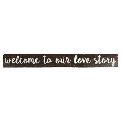 Sign Dark Wood Welcome To Our Love Story