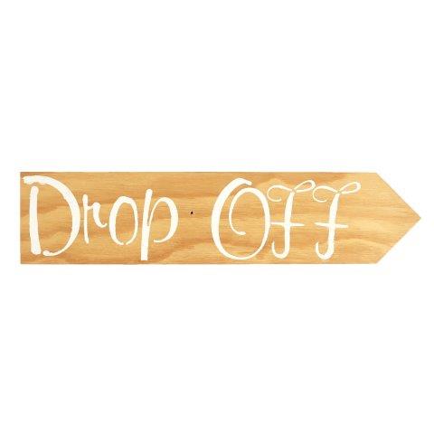 Sign Light Wood Drop Off White Right