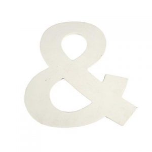Signs White Wood Ampersand Small
