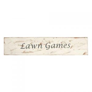 Signs White Wood Lawn Games