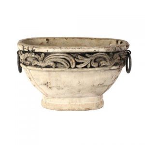 My Pretty Vintage Décor Hire wedding coordinating Paarl Vase Grecian Grey Oval Pot with handles