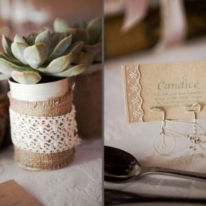 Vintage Hessian And Twine Lace Seating Cards