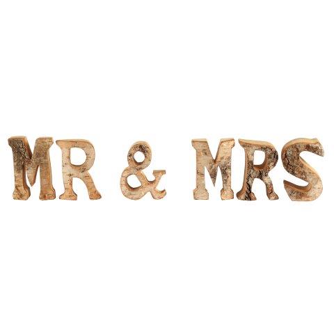 WORDS "MR & MRS" Rustic Wood