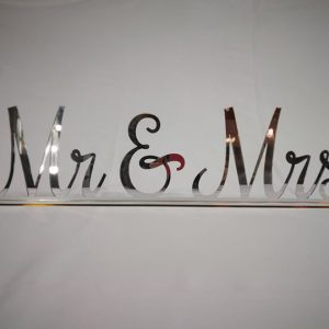 WORDS "MR & MRS" Perspex Silver, My Pretty Vintage Wedding Stylists, Event Planners & Décor Hire, located in Paarl