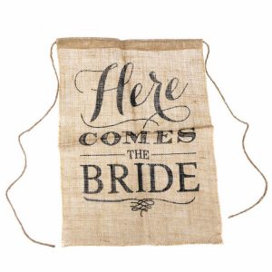 hessian here comes the bride, My Pretty Vintage Wedding Stylists, Event Planners & Décor Hire, located in Paarl