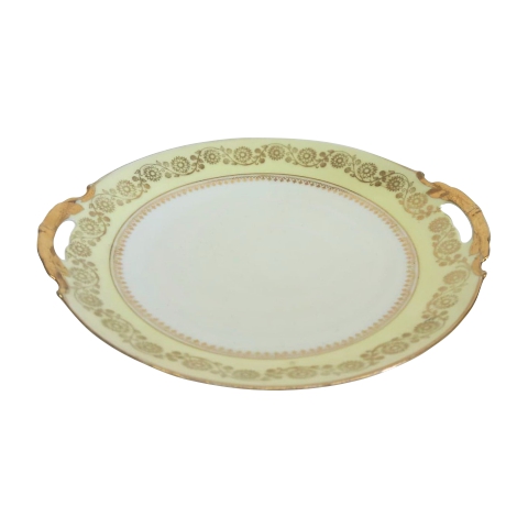 Cake Stand Flat Yellow Gold Handles