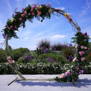 Giant Floral Alter Wreath, My Pretty Vintage Wedding Stylists, Event Planners & Décor Hire, located in Paarl
