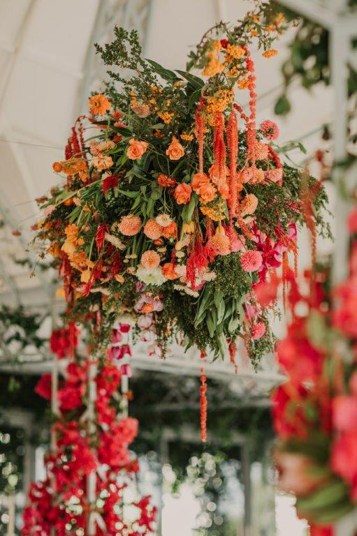 Hanging Ceiling Flowers & Rich Spicy Bougainvillea Arches