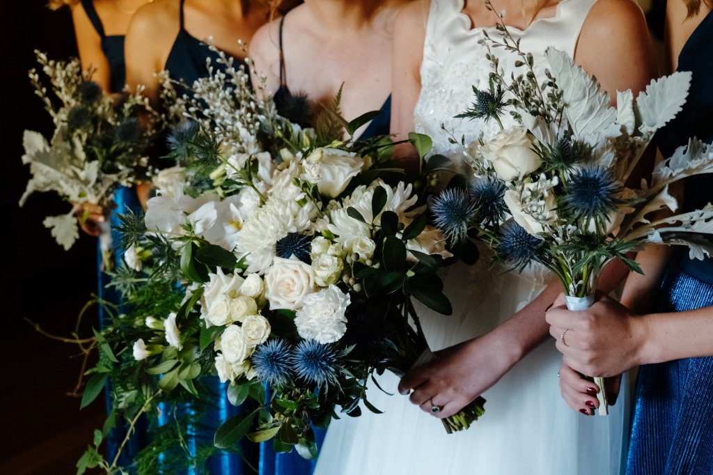 My Pretty Vintage Wedding Décor & Floral Stylist & Wedding Hire in Paarl. Bridal Bouquet Blue White Green