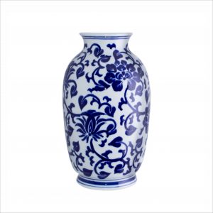 My Pretty Vintage Décor Hire Paarl Ceramic White and Blue Madon Vase