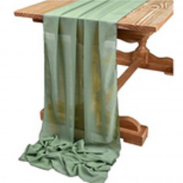 Olive Green Table Runners for Wedding & Event Hire Tulle 4.5 meters