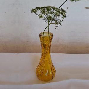 Amber Twisted Rib Glass Vase 10×7cm_14×9cm